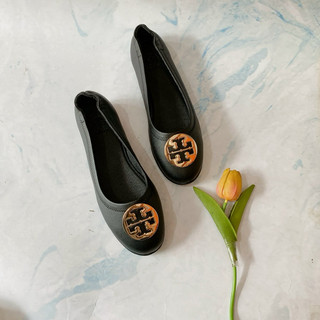 Giày bệt Tory Burch khoá kim loại da thật siêu êm chân đế dẻo bẻ gập thoải mái - giày búp bê nữ đế mềm êm chân(ảnh thật)