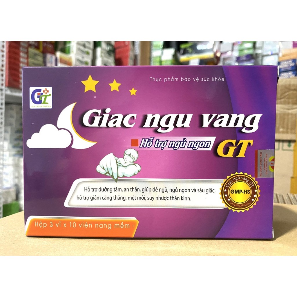 Giấc ngủ vàng GT dưỡng tâm an thần, tạo giấc ngủ sâu và giấc ngủ tự nhiên, tăng cường hoạt huyết dưỡng não hộp 30viên