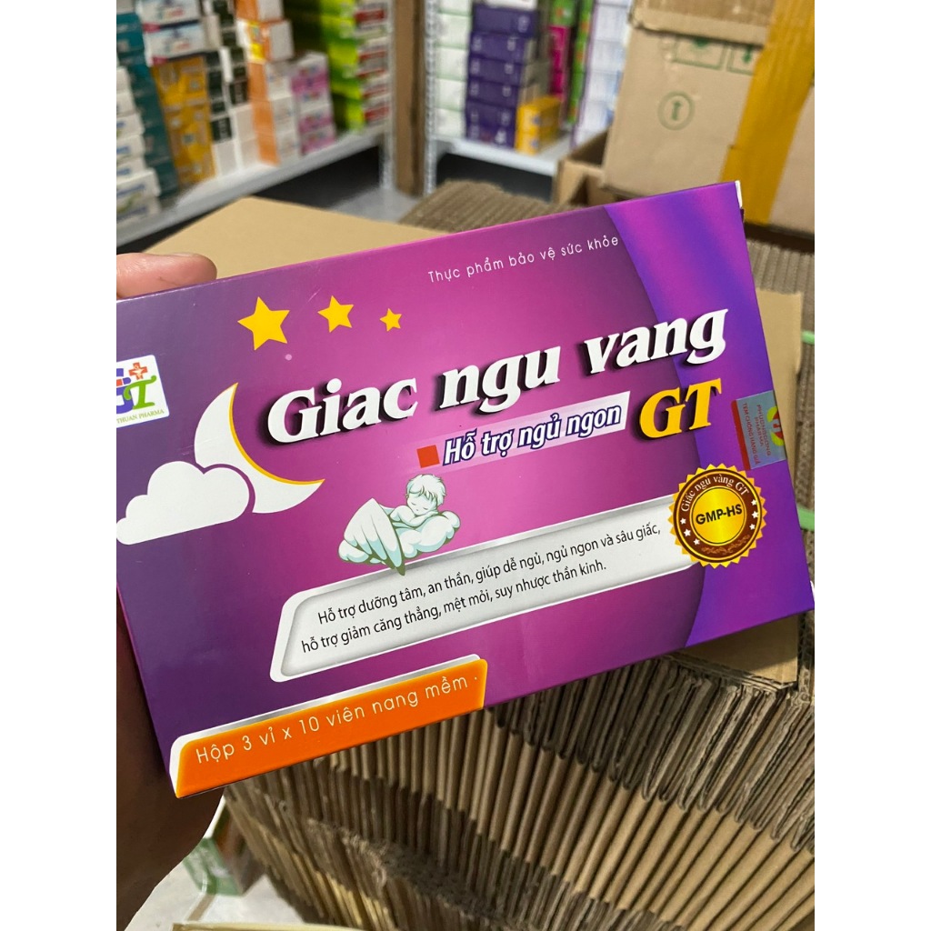 Giấc ngủ vàng GT dưỡng tâm an thần, tạo giấc ngủ sâu và giấc ngủ tự nhiên, tăng cường hoạt huyết dưỡng não hộp 30viên