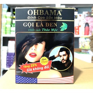 Gội đen ohbama dầu gội nhuộm đen - nâu tóc hộp 10 gói vi