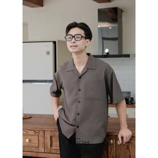 Áo sơ mi Cuban trơn form rộng - Relaxed Plain Cuban Shirt - The Circles