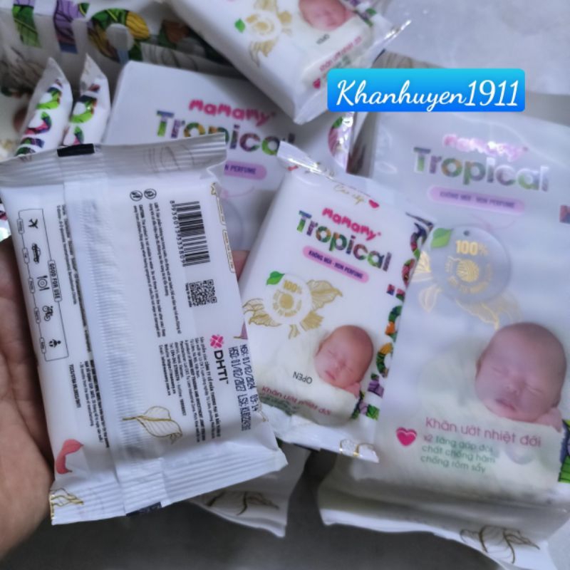 Khăn ướt Mamamy Tropical gói bỏ túi 10 tờ