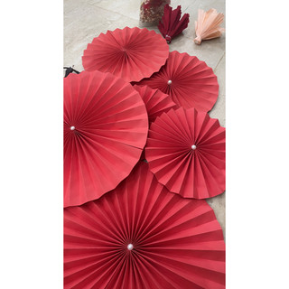 Quạt giấy tròn decor dùng trang trí tết, quạt giấy dán tường decor sinh nhật, tiệc cưới, phụ kiện chụp ảnh