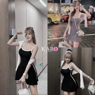 set đầm 2 dây A kèm khăn mpb K5307_Carotshop