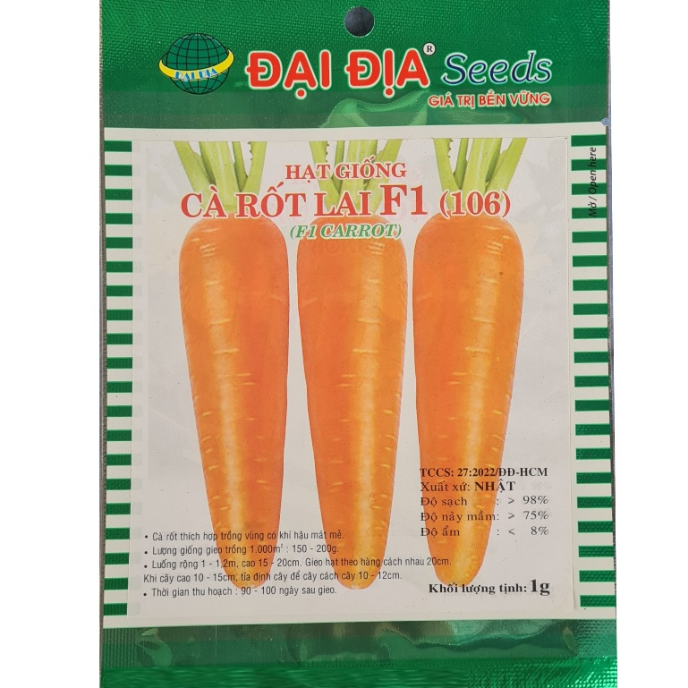 Hạt Giống Cà Rốt (1g) xuất xứ Nhật