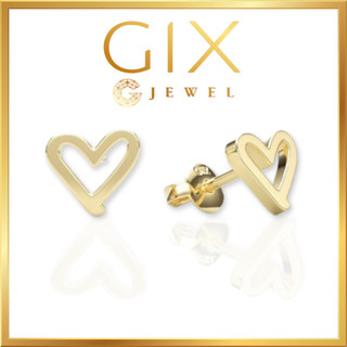 Khuyên tai bạc ý Gix Jewel mạ vàng hồng trái tim SPGBT63