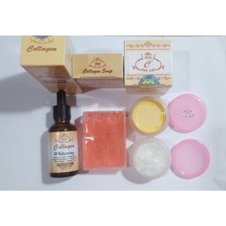Combo 4 món serum và kem collagen plus vit e dưỡng trắng da
