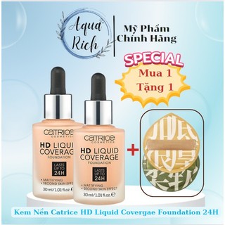 [Tặng Mút] Kem Nền Catrice Cosmetic Hd Liquid Cover Coverrange 24h - Liquid Camouflage High Coverage Concealer