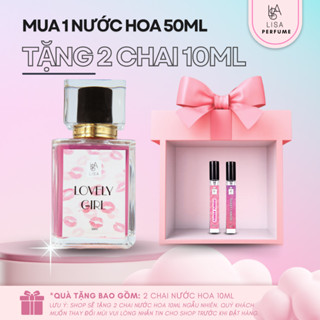 nước hoa nữ 50ml. mua 1 chai 50ml + tặng 2 chai 10ml nhỏ gon, tiện dụng, thơm lâu 6-8h tỏa hương 1-2m