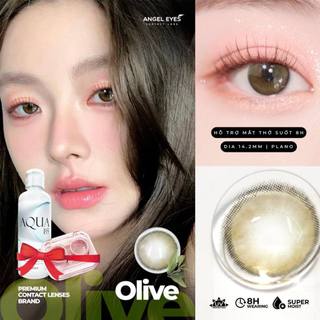 Lens nâu rêu [OLIVE] - Kính áp tròng màu không độ Angel Eyes Plano Collection chất liệu PolyHema [NHATLAMLENS]