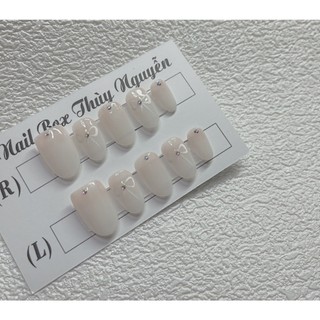 Nailbox trắng ombre thạch nul,kèm keo dũa sire XS,S,M,L