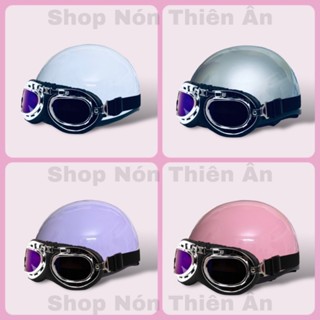  Nón Bảo Hiểm Kính Phi Công Nửa Đầu - Mũ Bảo Hiểm Sơn Phủ Nano Kèm Kính UV - Thời Trang Hợp Với Nam & Nữ 
