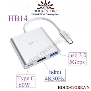 Hub cáp chuyển đổi hoco hb14 3in1 l hoco store pc