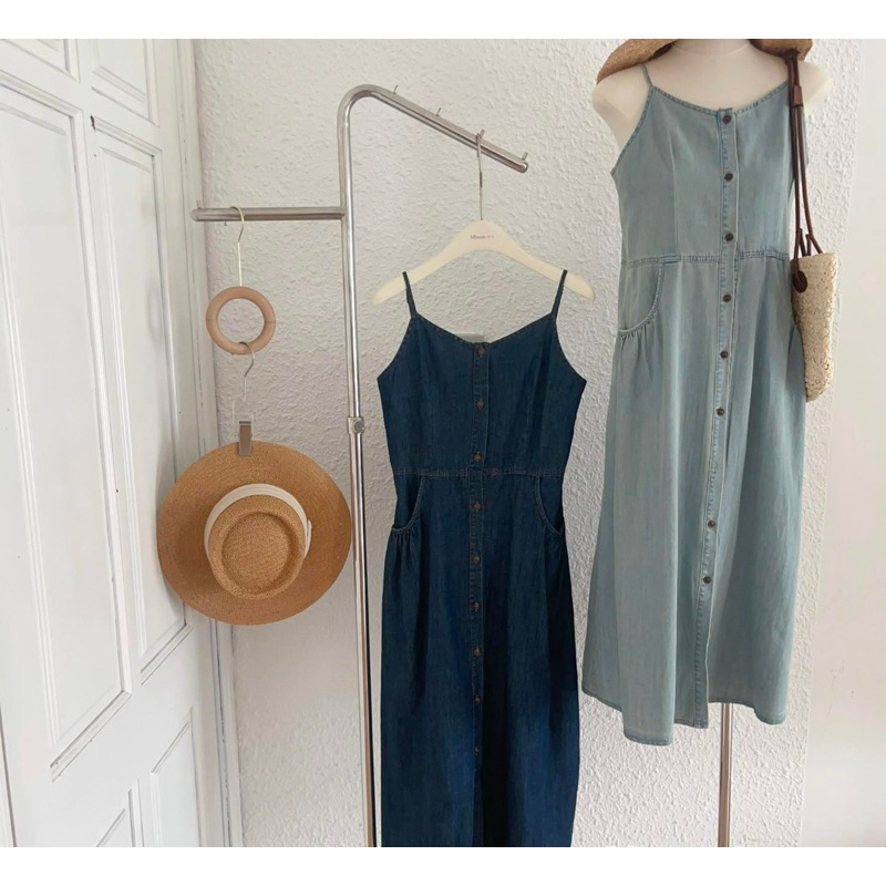 20DECEMBER- Váy jean giấy babydoll 2 màu