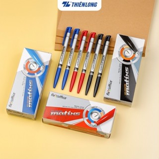  Combo 20 Bút bi Thiên Long FO-024 ngòi 0.7mm - Bút bi mực xanh đỏ đen hệ dầu đạt tiêu chuẩn an toàn Châu Âu 