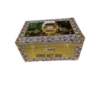 Hộp đựng tiền hầu bằng gỗ boc da cao cấp
