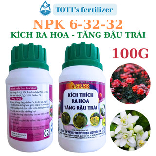 Phân kích ra hoa NPK 6-32-32 kích ra hoa, tăng đậu trái trên cây kiểng, cây ăn trái chai 100 gram TOTT's fertilize