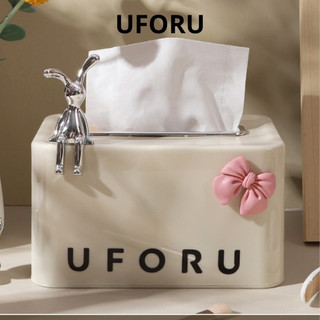 Hộp đựng giấy ăn hình vuông Uforu cao cấp , sang trọng hình chữ nhật để bàn ăn bàn làm việc trên ô tô sang trọng UF483