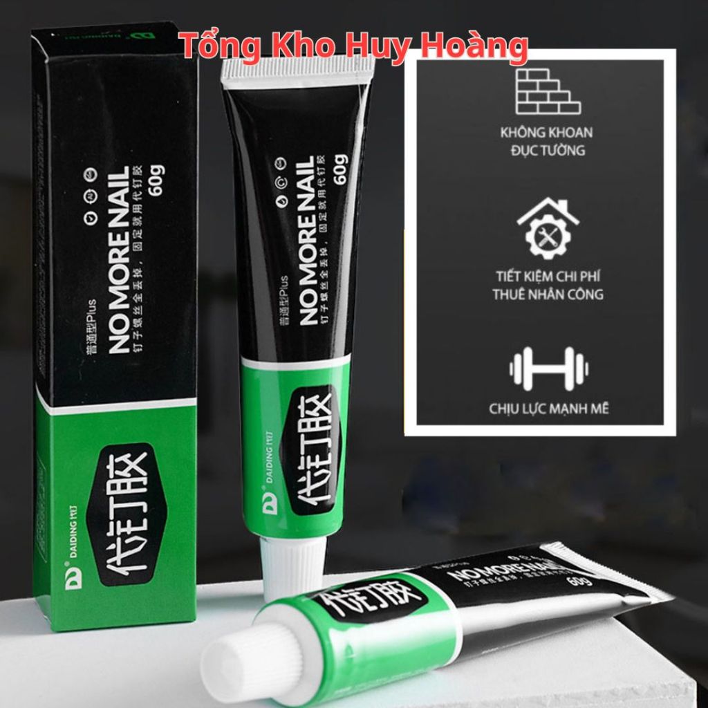 Keo dán siêu dính No More Nail tuýp 60g, Keo siêu dán mọi bề mặt công nghệ Nhật Bản chống thâm nước