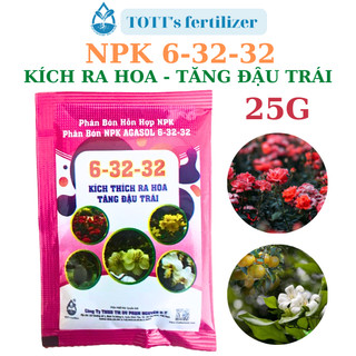 Kích Thích Ra Hoa npk  6-32-32 Dùng Cho Cây Hoa, Cây Ăn Trái Dạng Gói 25G TOTT's fertilizer