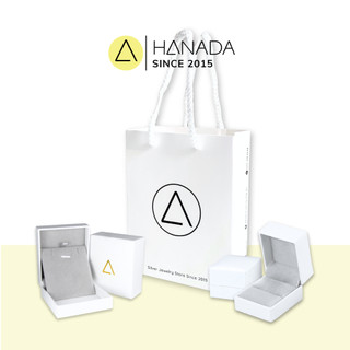 Combo túi giấy + hộp đựng trang sức hanada trắng sang trọng quà tặng size 12x5x16cm