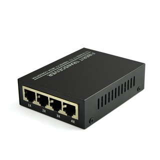 Bộ Chuyển Đổi Quang Điện 1 Sợi Media Converter 1FO 1 Quang 4 LAN - converter 1 quang sang 4 lan xịn