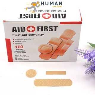 Hộp 100 băng gạc y tế tiệt trùng aid first