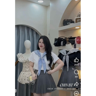 Set áo thuỷ thủ mix chân váy