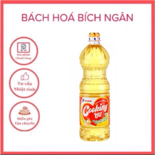 Dầu ăn 100% thực vật tinh luyện từ cây cọ Nakydaco 1 lit (con két ) Cooking Oil (Date 24 tháng💫💫