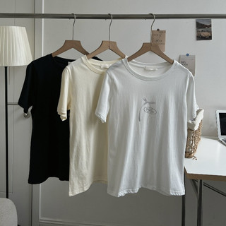 Áo phông nữ chữ ngực villa nơ ngực dáng basic, Áo thun nữ chất cotton mềm thoáng mát mùa hè  A6240656 