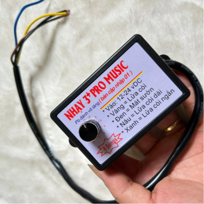 Nhại còi, nhại kèn 3 + pro music 8 tiếng 12v 24v, dùng cho kèn hơi, kèn điện. (Giá 1 nhại)