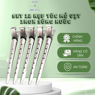 1 vỉ 12 kẹp mỏ vịt- kẹp định hình tóc sóng nước - làm tóc chuyên dụng bằng thép chống gỉ
