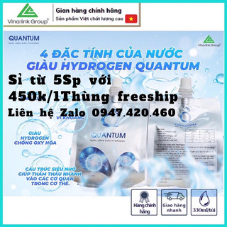   CHÍNH HÃNG  1 Thùng  350ml*10 gói  QUANTUM Nước Khoáng Ion Kiềm Giàu Hydrogen 