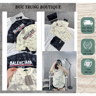 Áo thun tay lỡ bé lân hoạ tiết in logo chữ siêu đẹp phối màu loang khắp áo cực chất - áo thun tay lỡ bé lan thời trang