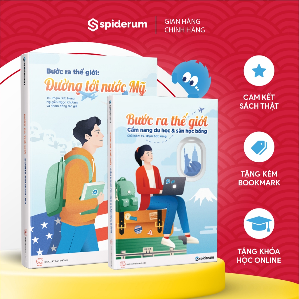 Sách - Combo Bước Ra Thế Giới: Cẩm Nang Du Học Và Săn Học Bổng và Đường Tới Nước Mỹ -  TS. Phạm Đức 