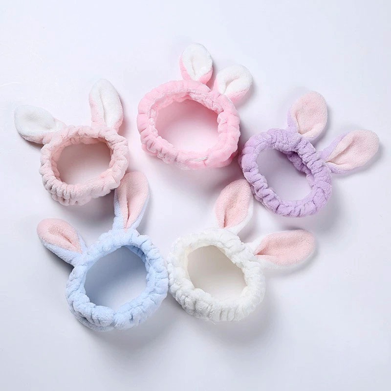 Băng đô rửa mặt ,băng đô cài tóc, trang điểm tai thỏ mềm mại dễ thương cute dành cho nam nữ