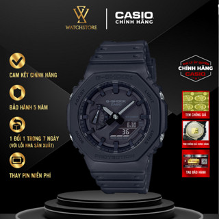 Đồng Hồ G-Shock Nam GA-2100-1A1DR Màu Đen Mặt Kính Khoáng 45.4mm Chống Nước Dây Nhựa Đen Chính Hãng CASIO