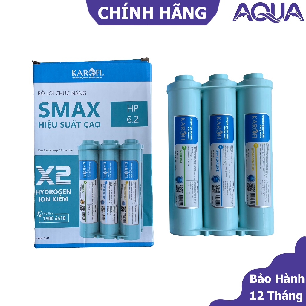 Bộ 6 lõi lọc chức năng tạo khoáng Karofi, Smax  HP 6.2 KAQ-U05, KAQ-U95, KAQ-O07, ERO100,...