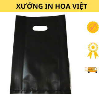 Túi nilon hột xoài PE màu đen hàng đẹp bóng dẻo dai 1kg (nhận in ấn thiết kế theo yêu cầu-free thiết kế)