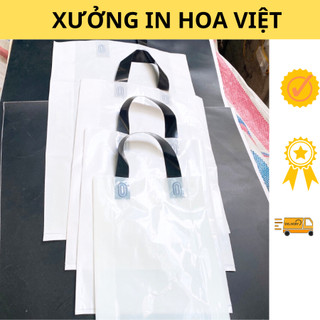 Túi nilon pe ép quai túi trắng ép quai đen đủ size 1kg
