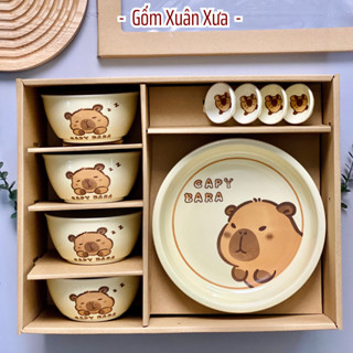  Quà tặng set bát đĩa sứ hộp quà Gốm Xuân Xưa chén dĩa sứ bộ bát đĩa Hộp quà tặng quà sinh nhật 