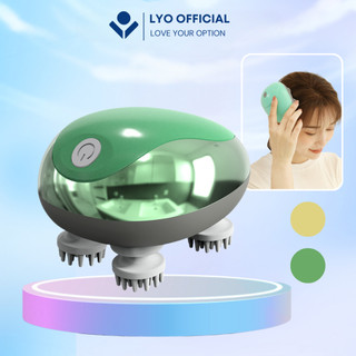 Máy massage đầu mini GX-608, Máy massage đầu bạch tuộc 4 đầu silicone mềm êm xoay 360 độ, 3 chế độ, chống nước IPX7