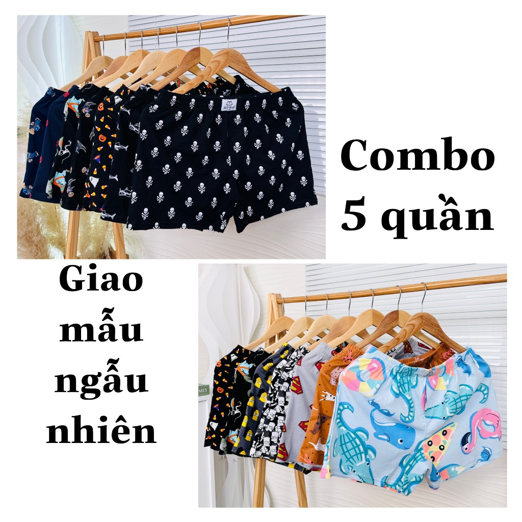  Combo 5 quần*** Quần đùi nam mặc ngủ GIAO MÀU NGẪU NHIÊN 