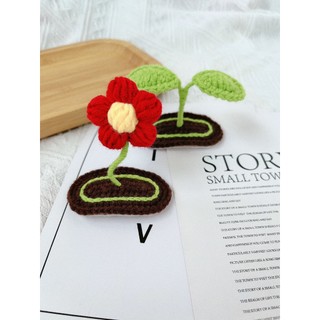 Kẹp tóc hoa 5 cánh bằng len handmade