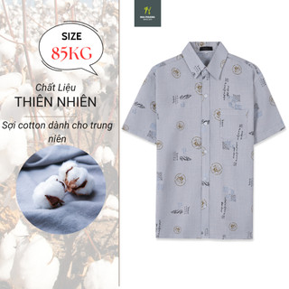 Áo sơ mi nam form rộng trung niên chất đũi siêu mát loại áo sơmi ngắn tay họa tiết trung niên ADUI18