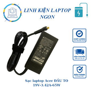 Sạc laptop acer 19v-3.42a-65w đầu to acer travelmate acer emachines adapter new 100%