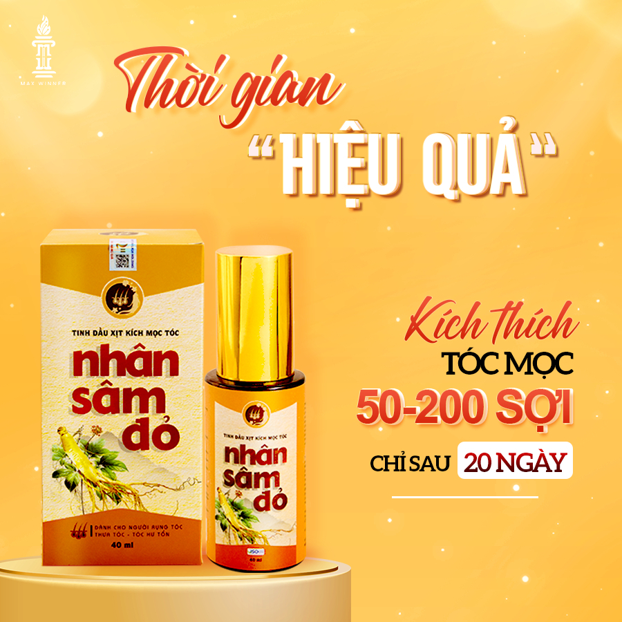 Tinh Dầu Xịt Tóc Nhân Sâm Đỏ Hỗ Trợ Mọc Tóc, Giảm Rụng, Dưỡng Tóc Suông Mềm Mượt 40ml