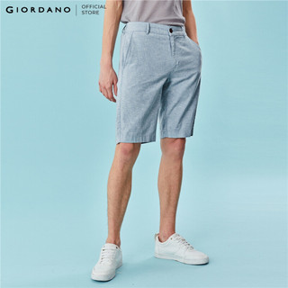 Quần linen shorts nam lưng thun nút cài giordano 01103227
