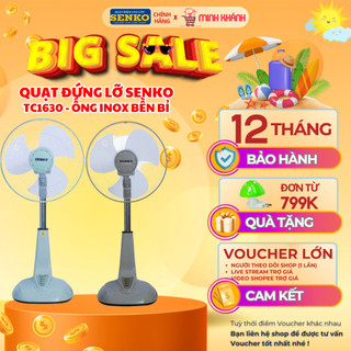 Quạt lỡ, Quạt lửng Senko LS1630 - Ống inox, 3 cánh êm ái, sải cánh rộng giúp cho ra làn gió mạnh