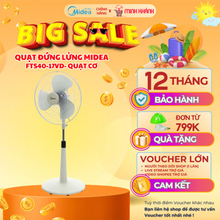 Quạt đứng lửng midea fts40-17vd - gọn gàng, đẹp mắt, quạt êm ru, núm vặn cơ dễ sử dụng